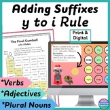 Changing y to i Spelling Rules - Worksheets, Games, Center