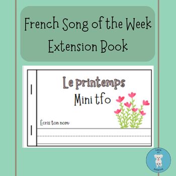 Preview of Chanson: Le printemps - Minitfo **Extension Book and Flashcards
