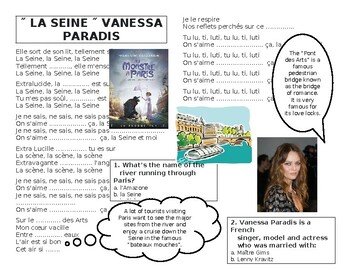 Preview of Chanson Vanessa Paradis "La Seine"