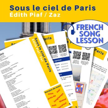 Preview of Chanson : Édith Piaf/Zaz - Sous le ciel de Paris (French Song Worksheet)