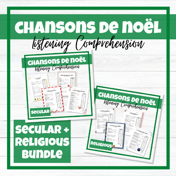 Preview of Chansons de Noël - Christmas French Songs - Listening Activities - BUNDLE!