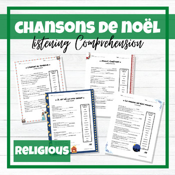Preview of Chansons de Noël - Christmas French Songs - Listening Activities - RELIGIOUS