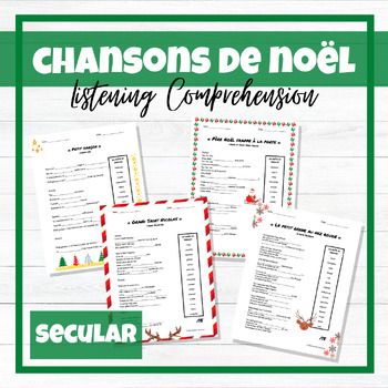 Preview of Chansons de Noël - Christmas French Songs - Listening Activities - SECULAR