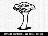 Chanterelle Mushroom Fungus Fungi Clipart Instant Digital Download AI PDF SVG PN