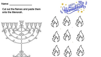 Preview of Chanukah Cut/Paste -Special Education Resource-