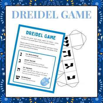 Preview of Chanukah (Hannukah) Dreidel Game and Paper Template