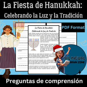 Preview of Chanukah-Hanukkah-Spanish Worksheets| La Fiesta de Hanukkah: Celebrando la Luz