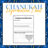 Chanukah Information Sheet | Chanukah Activities