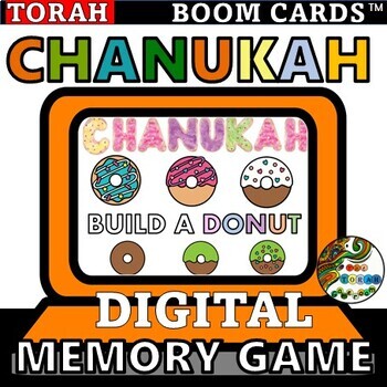Preview of Chanukah build a donut memory game executive functioning
