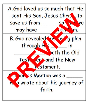 Preview of Chapter 1 Day 1 God's Plan of Love Task Cards & Recording Sheet