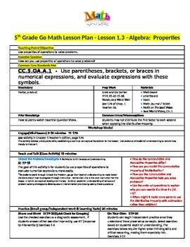Preview of Chapter 1 Lesson 3 Grade 5 Go Math Lesson Plan