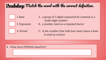 Preview of Chapter 1 Math Assessment and Review Activity 