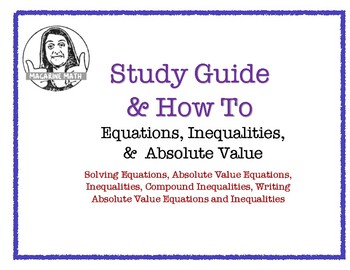 Preview of Equations Inequalities Absolute Value Study Guide