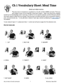 ASL at Home Ch 1 Vocabulary Sheet: Meal Time (B&W)