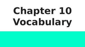 Preview of Chapter 10 Alcohol Vocabulary