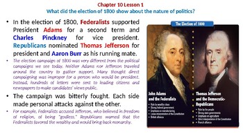 Preview of McGraw Hill US History Chapter 10 Powerpoint "The Jefferson Era"