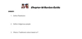 Chapter 10 Review Guide- Geography Alive