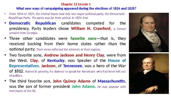 Preview of McGraw Hill US History Chapter 12 Powerpoint "The Jackson Era"