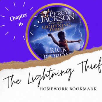 Preview of Chapter 16 Homework Bookmark Lightning Thief Percy Jackson Text Evidence Chart