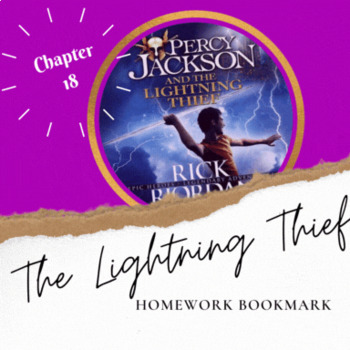 Preview of Chapter 19 Homework Bookmark Lightning Thief Percy Jackson Text Evidence Chart
