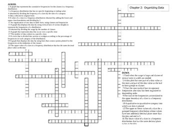 Chapter 2 Crossword Puzzle Organizing Data by Math Luvr TPT