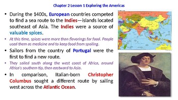 Preview of McGraw Hill US History Chapter 2 Powerpoint "Exploring the Americas"