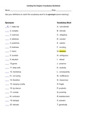 Chapter 2 Vocabulary Matching & fill-in