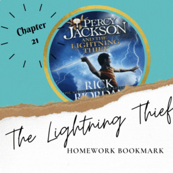 Preview of Chapter 21 Homework Bookmark Lightning Thief Percy Jackson Text Evidence Chart