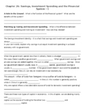 Chapter 26 Savings, Investment & the FS worksheet - Econ. 