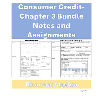 Preview of Chapter 3 Consumer Credit Bundle, Financial Algebra, Credit Cards, Google Slides