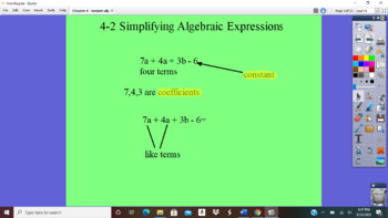 Preview of Chapter 4: Expressions and Equations - Activinspire Flipcharts