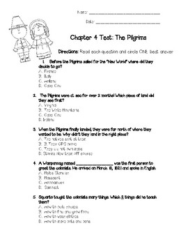 Preview of Chapter 4 Pilgrims Test