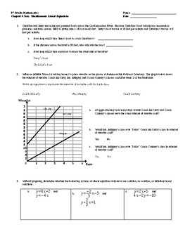 Preview of Chapter 4 Test:  Simultaneous Linear Equations