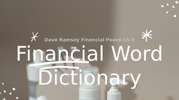 Preview of Chapter 5 Dave Ramsey's Financial Peace Vocabulary PowerPoint