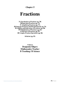 Preview of Chapter 5 Fractions (Grade 7)