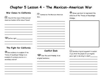 Preview of Chapter 5 Lesson 4 – The Mexican-American War