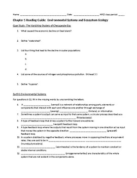 Preview of Chapter 5 Reading Guide for "Environment: the Science Behind the Stories" 6th ed