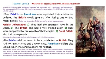 Preview of McGraw Hill US History Chapter 6 Powerpoint "The America Revolution"