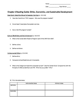 Preview of Chapter 6 Reading Guide for "Environment: the Science Behind the Stories" 6th ed
