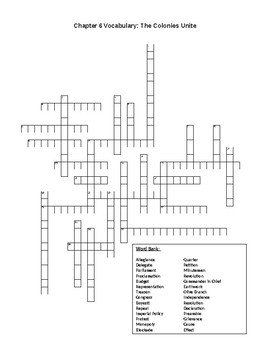 Chapter 6 Vocab Crossword - WordMint