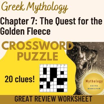 Preview of Chapter 7 Quest for the Golden Fleece Greek Mythology Crossword Puzzle Worksheet