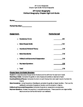 Chapter 8: Political Geography By AP Human Geography | TPT