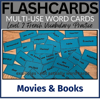 Preview of Chapter 9.1 Movies & Books Vocabulary FLASHCARDS / French Level 2