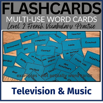 Preview of Chapter 9.2 Television & Music Vocabulary FLASHCARDS / French Level 2