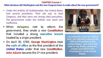 Preview of McGraw Hill US History Chapter 9 Powerpoint "The Federalist Era"