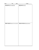 Chapter Book Notes Template