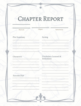 Preview of Chapter Book Report