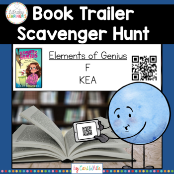 Preview of Chapter Book Trailer Fiction Library Media Center Scavenger Hunt with QR Codes