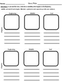 Chapter Book beginning, middle, and end storyboard