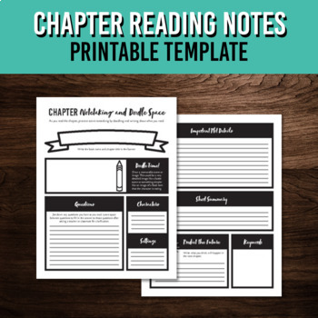 Preview of Chapter Notetaking Template | Printable Middle School ELA Resource | Book Study